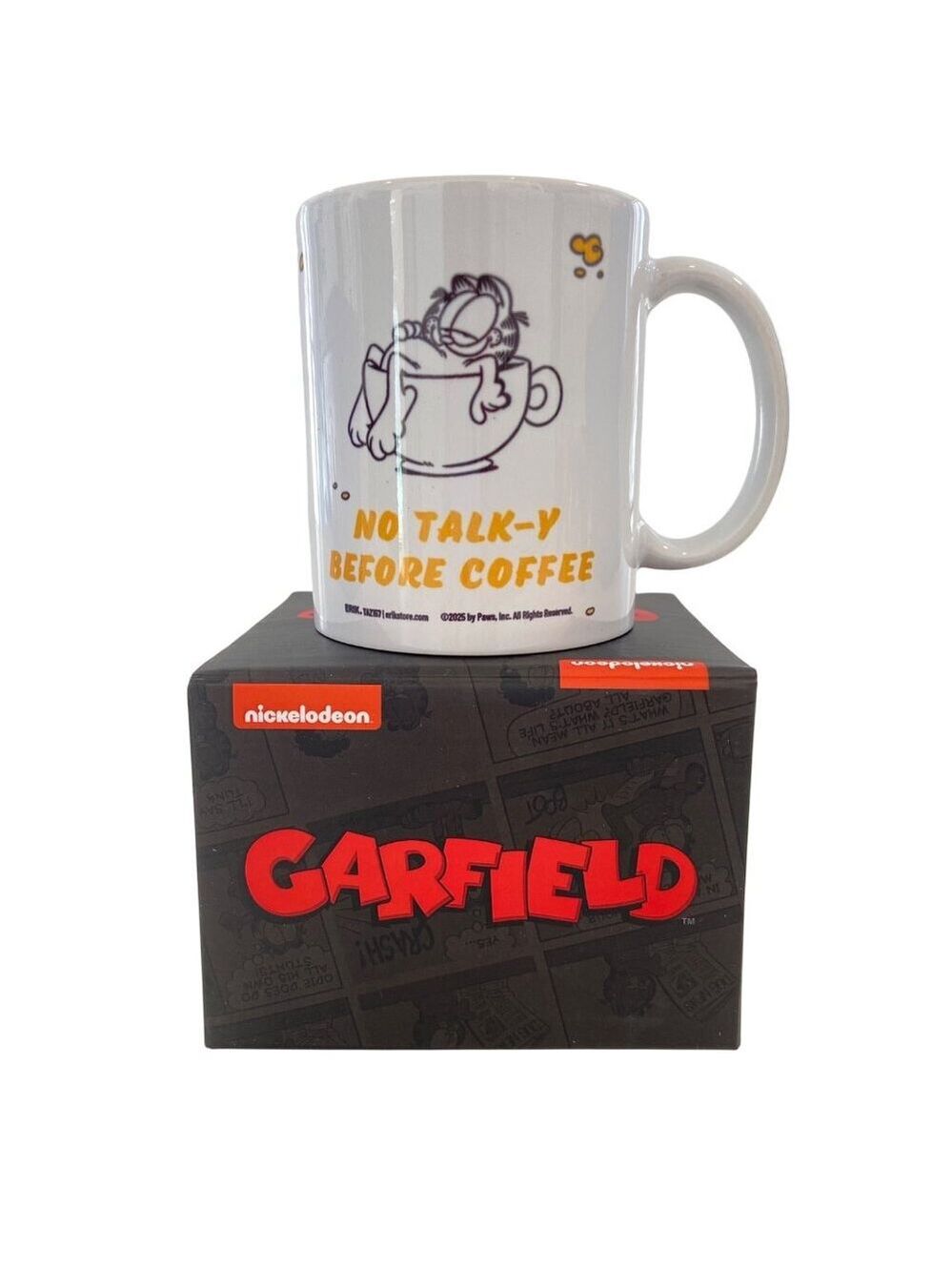 Garfield Ceramic Coffee Mug "No Talk-Y Before Coffee" White With Box